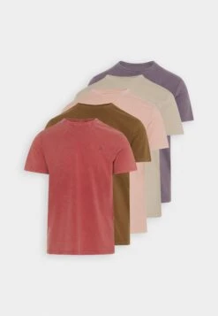 Pier One 5 Pack - Camiseta Básica - Off-White/Lilac/Light Red -Pier One 157be7693cf04021812e84a3c933c25e