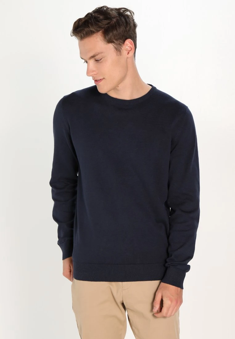 Pier One Basic Crewneck - Jersey De Punto - Dark Blue 1 Pier One Basic Crewneck - Jersey De Punto - Dark Blue