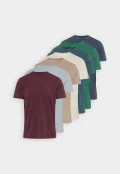 Pier One 7 Pack - Camiseta Básica - Blue/Mottled Bordeaux/White -Pier One 40238aec486841c1aa91cee1f0bc607e