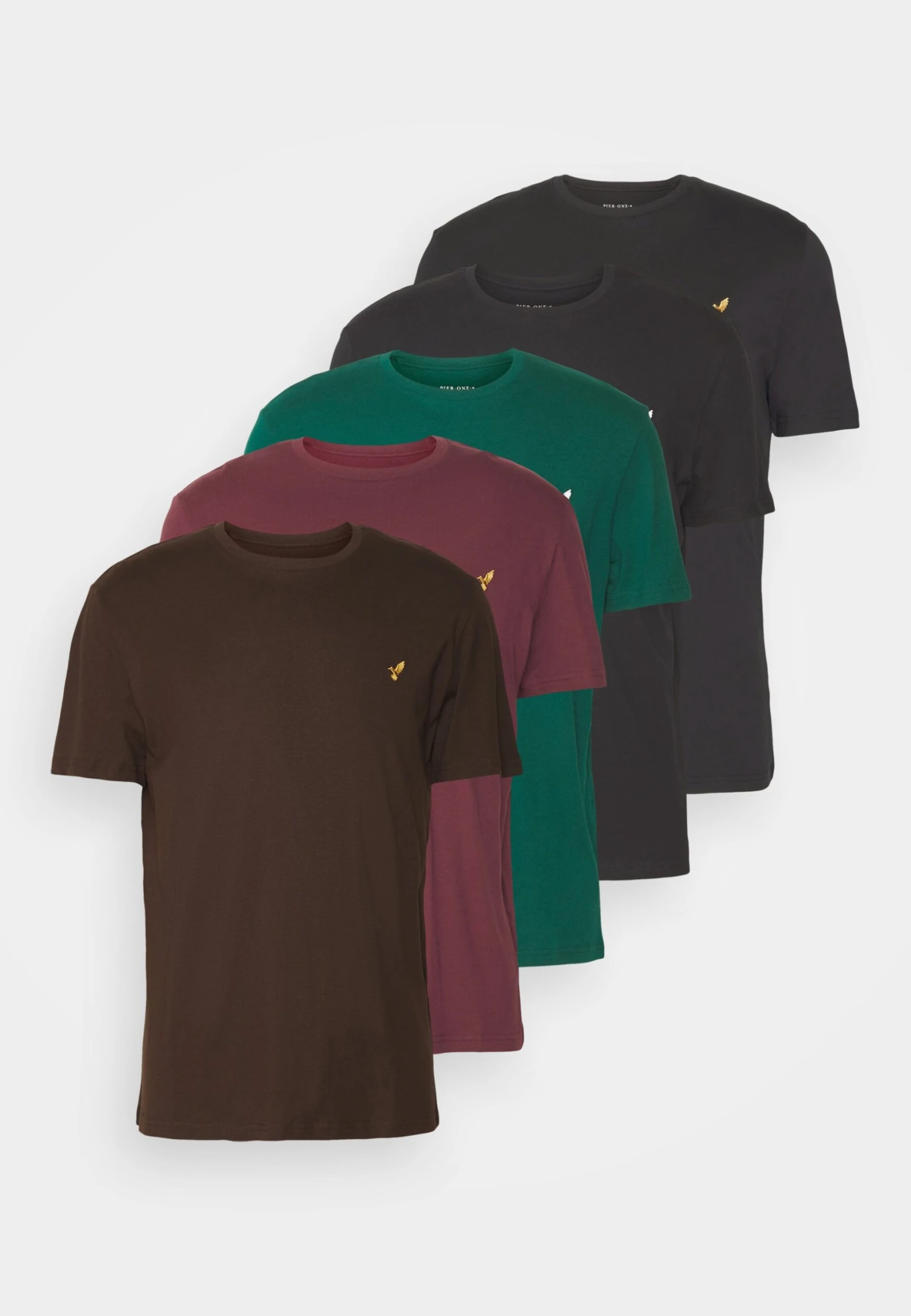 Pier One 5 Pack - Camiseta Básica - Bordeaux/Dark Green/Dark Blue 6 Pier One 5 Pack - Camiseta Básica - Bordeaux/Dark Green/Dark Blue - Imagen 6