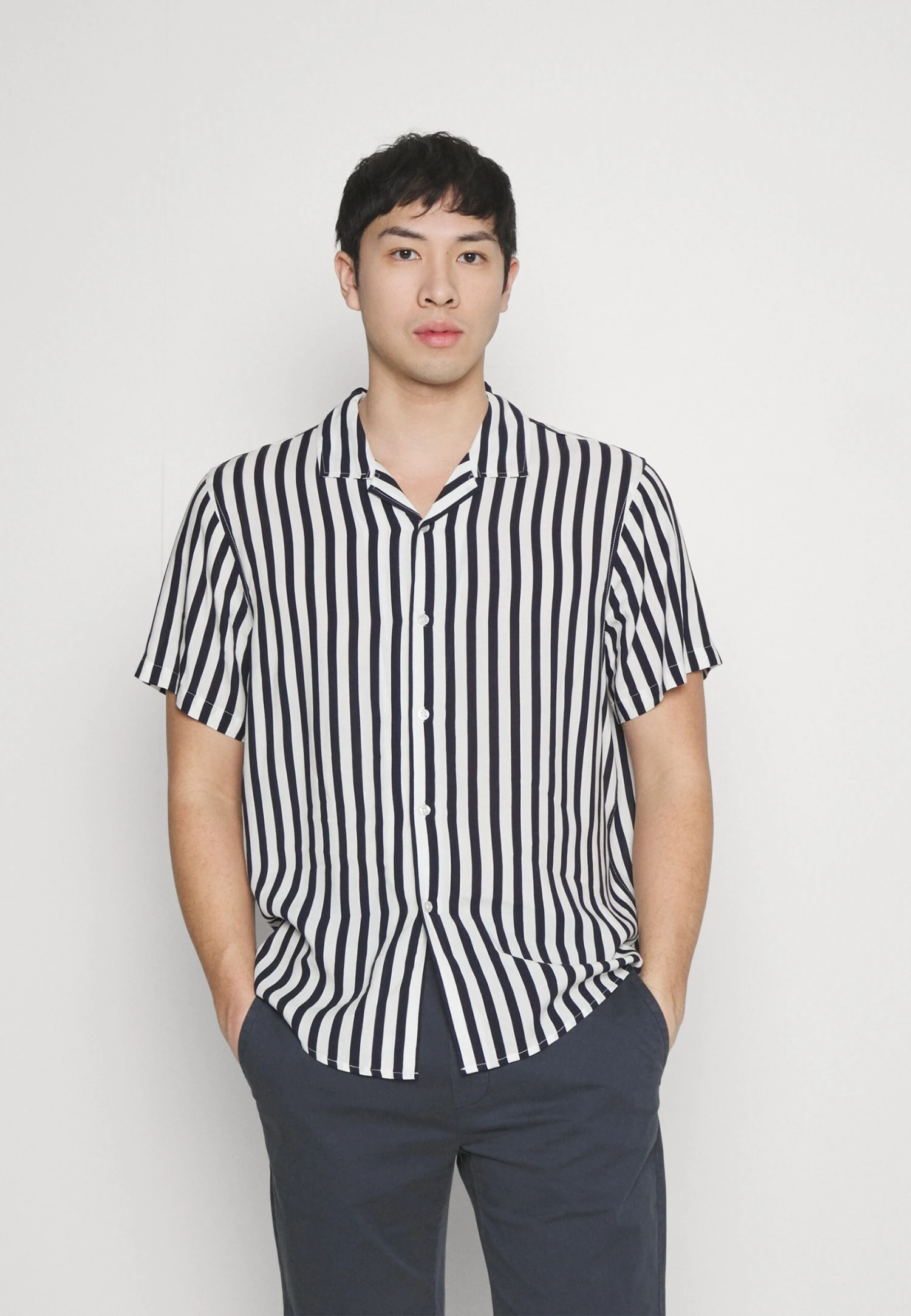 Pier One Camisa - Dark Blue/White 1 Pier One Camisa - Dark Blue/White