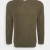 Pier One Big Stitch Mix Crewneck - Jersey De Punto - Olive
