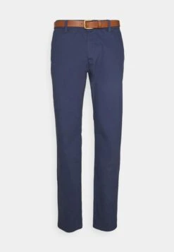 Pier One Belted - Pantalones Chinos - Dark Blue -Pier One 83b11f5b22054838bfdec3cfe2b56871