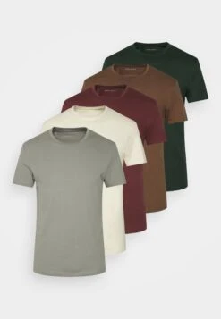 Pier One 5 Pack - Camiseta Básica - Bordeaux/Light Grey/Brown -Pier One 83cca5e18c004829aaae044651c3ddc2