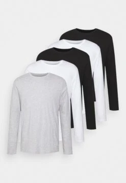 Pier One 5 Pack - Camiseta De Manga Larga - Light Grey/White/Black -Pier One 89a801e7bd5f4f2d8a995f5d7c394e4a