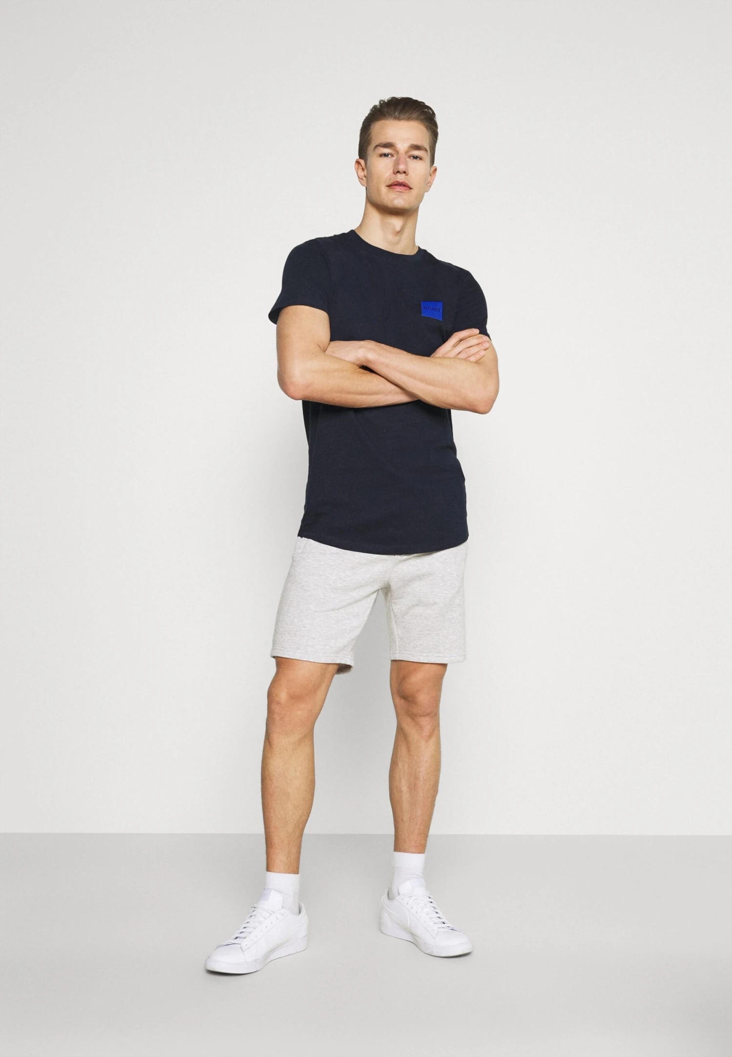 Pier One 2 Pack - Shorts - Mottled Light Grey/Dark Blue 1 Pier One 2 Pack - Shorts - Mottled Light Grey/Dark Blue