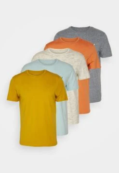 Pier One 5 Pack - Camiseta Básica - Mottled Dark Blue/Yellow/Orange -Pier One a9463ec31e2a480bba9bdea27879d063
