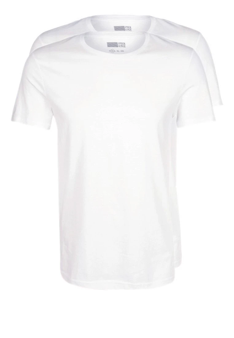 Pier One 2 Pack - Camiseta Básica - White 1 Pier One 2 Pack - Camiseta Básica - White