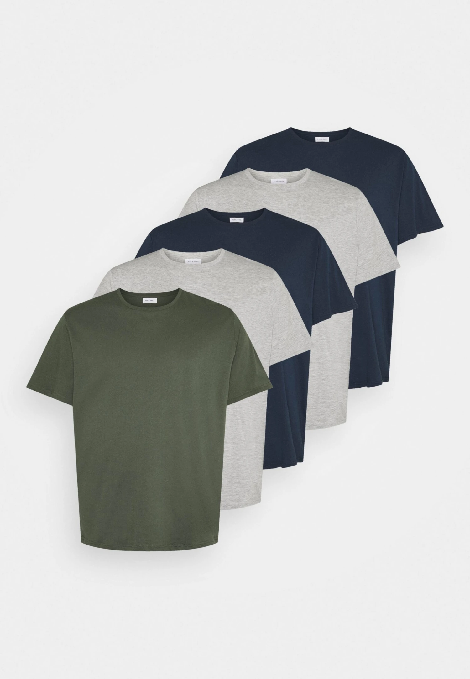 Pier One 5 Pack - Camiseta Básica - Khaki/Grey/Dark Blue 5 Pier One 5 Pack - Camiseta Básica - Khaki/Grey/Dark Blue - Imagen 5