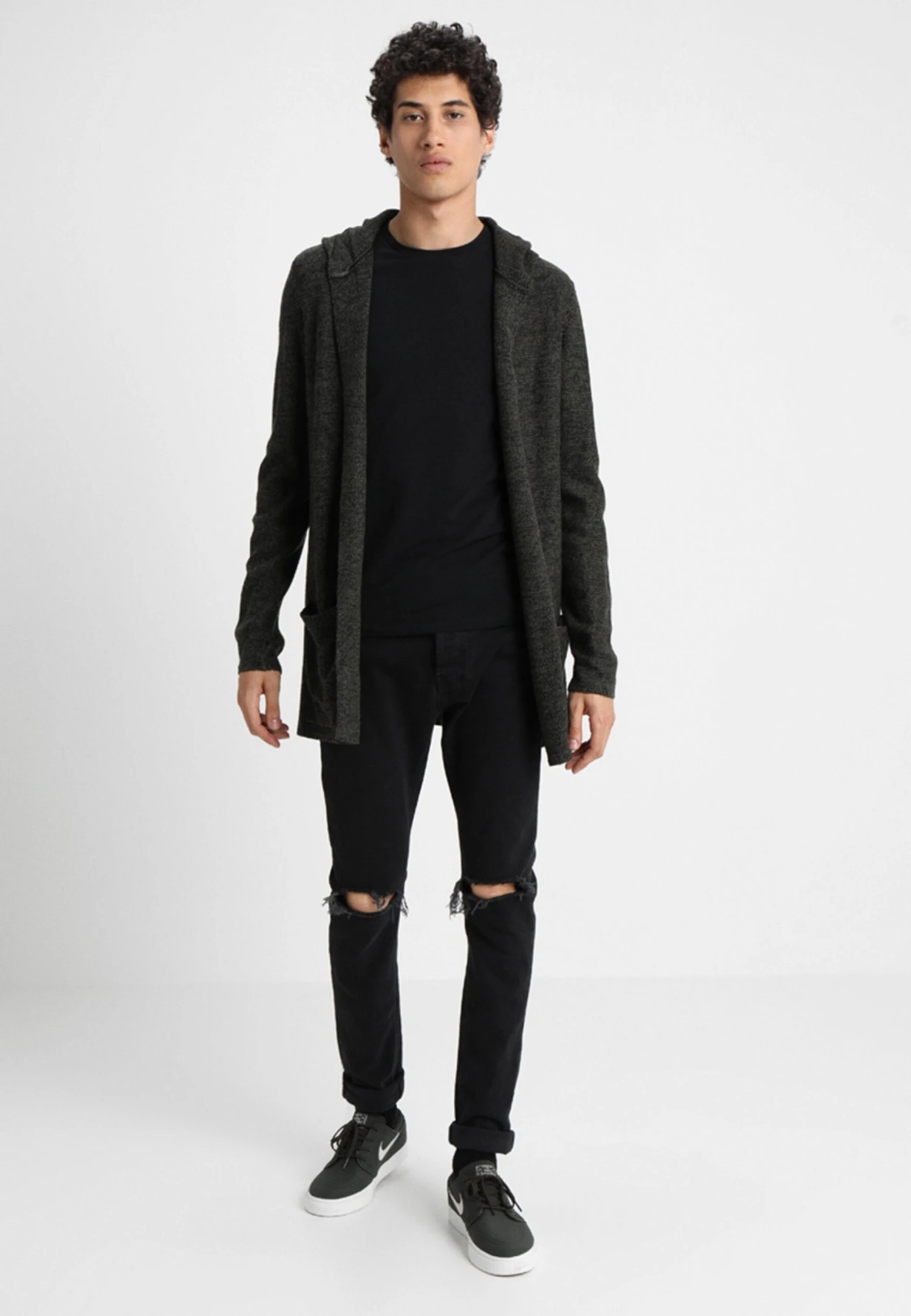 Pier One Chaqueta De Punto - Black/Olive 2 Pier One Chaqueta De Punto - Black/Olive - Imagen 2